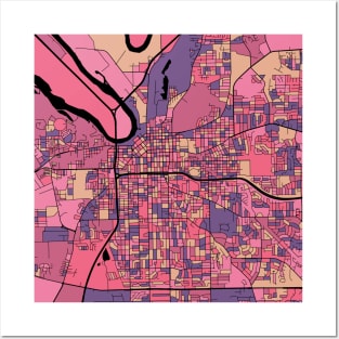 Montgomery Map Pattern in Purple & Pink Posters and Art